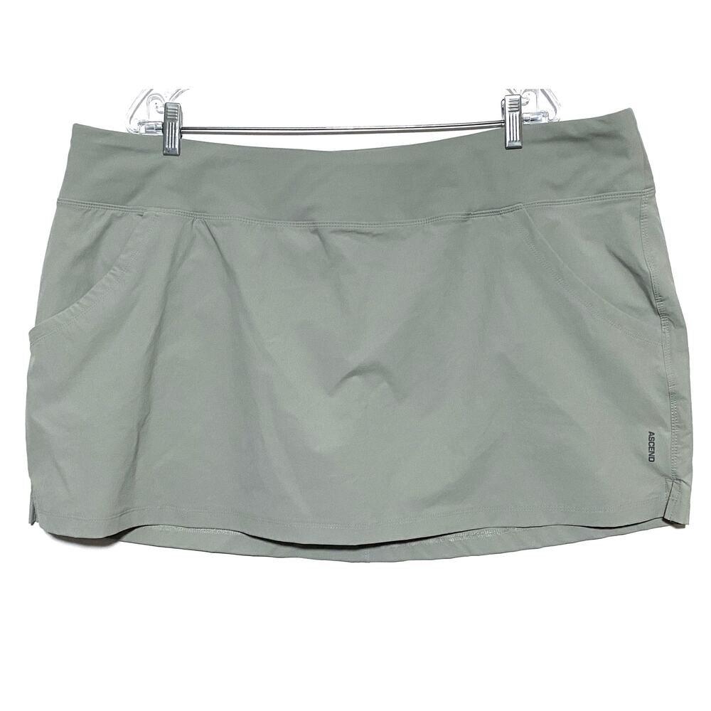 Ascend Gray Tennis Golf Skirt Skort XXL Athletic Athleisure Pocket Sporty Summer